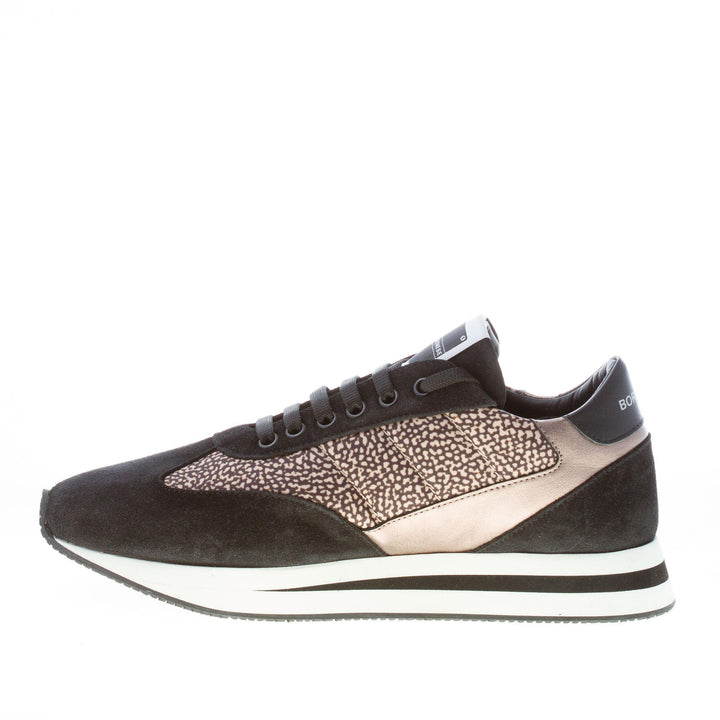Scarpe Sneakers Borbonese in Camoscio Nero e Tessuto New Jet