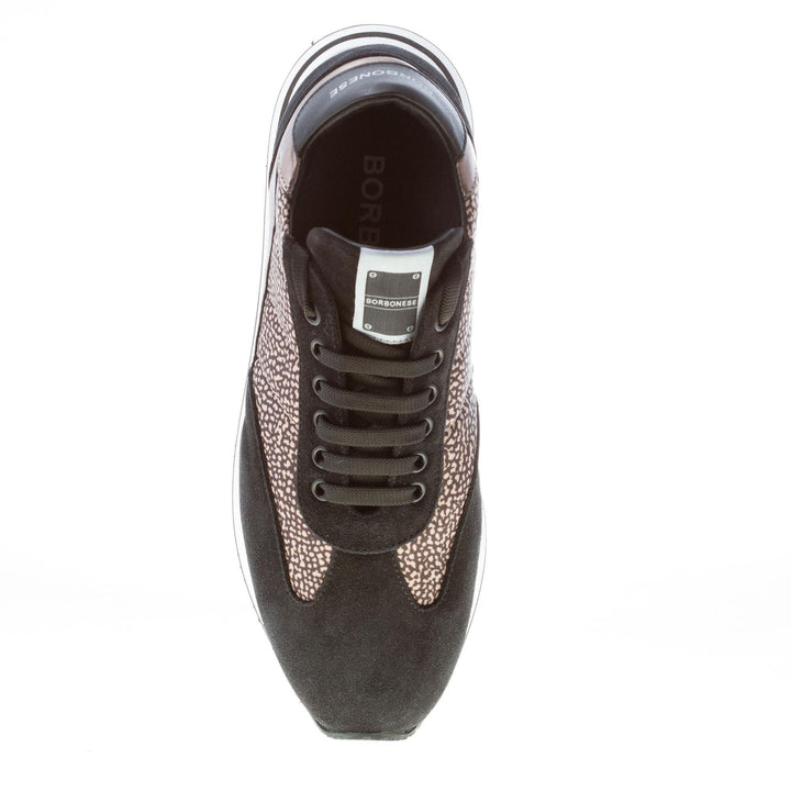 Scarpe Sneakers Borbonese in Camoscio Nero e Tessuto New Jet