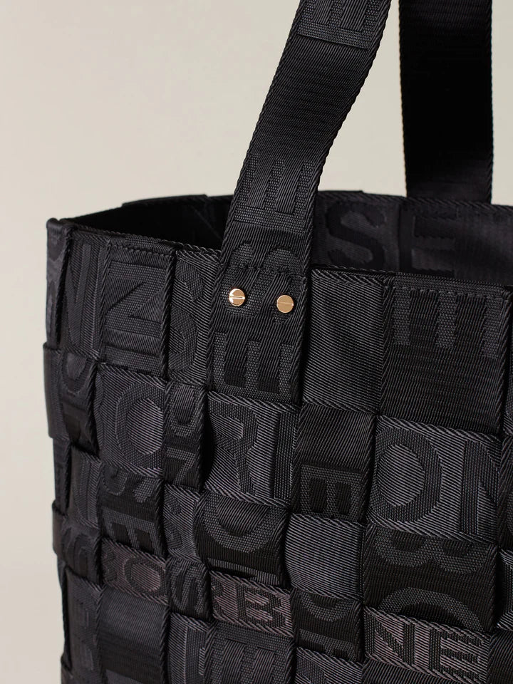 Borbonese Strapcycle Large Shopping Bag Di Nylon Intrecciato